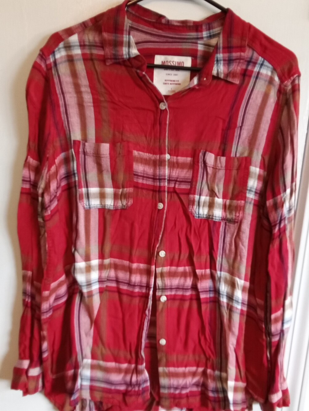 #6050 Red Plaid Shirt. - L